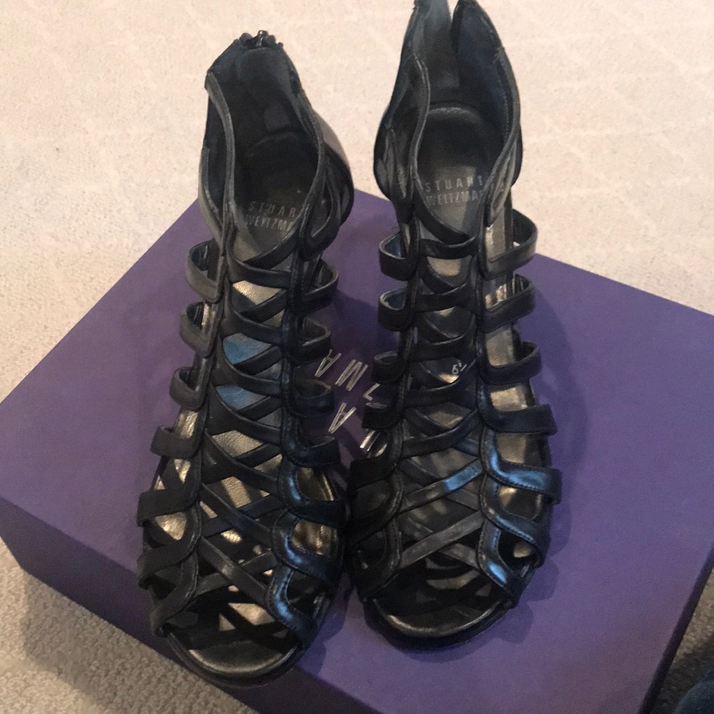 Caged Black Heels - image 3